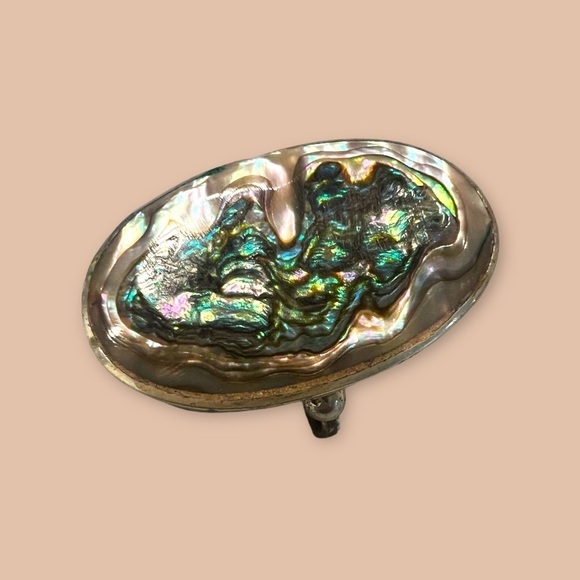 Mexico Silver & Abalone Pill Box - Picture 2 of 6